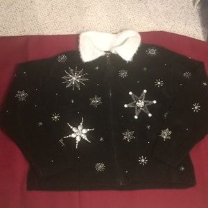 Christopher Radko Christmas holiday beaded sweater